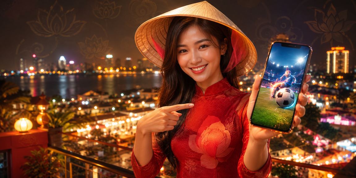 Người hâm mộ bóng đá Hà Nội đội nón lá theo dõi kết quả cá cược thể thao trực tuyến